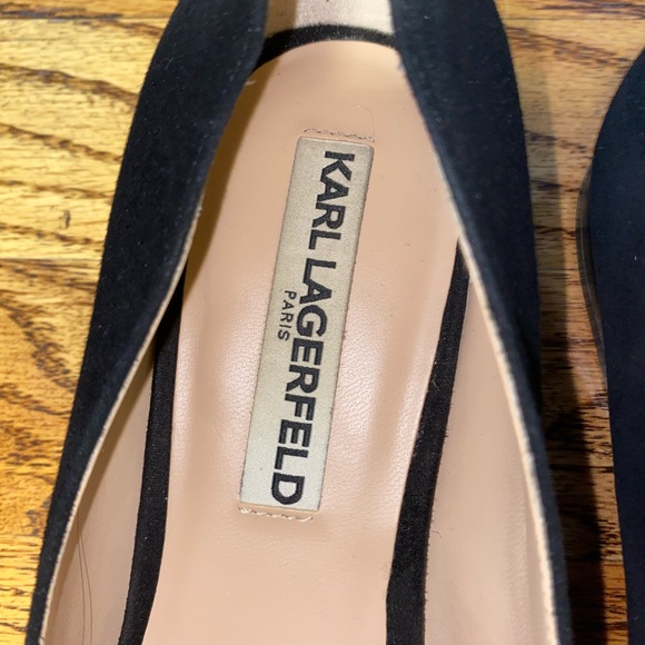 Karl Lagerfeld Loafers Size 7 Black Suede Great Condition Pointed Toe - Picture 4 of 4